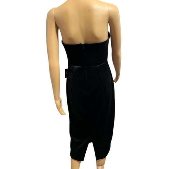 Express Velvet Black Strapless Holiday Dress Size S - Picture 4 of 9